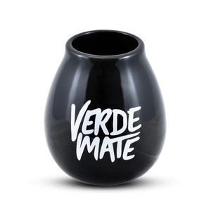 Tykwa ceramiczna czarna z logo Verde Mate - 350 ml